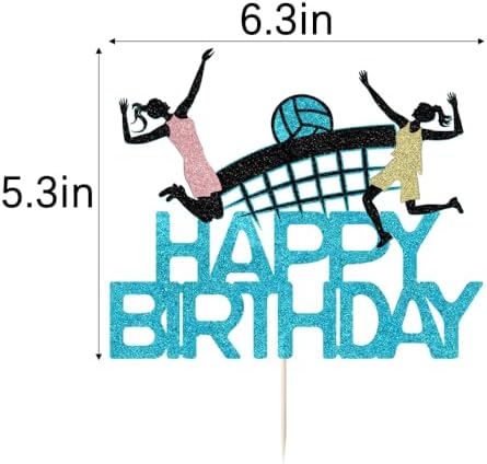 Volleyball Happy Birthday Cake Topper,Volleyball Player Cake Decor,Volleyball Theme Baby Shower Sport/Birthday Party Cake Decorations Supplies