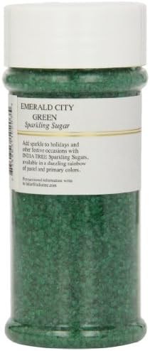 India Tree, Green Sparkling Sugar, Large Jar | Shimmery Sugar Sprinkles for Baking and Decorating | 7.5 Oz Jar (Pack of 1)