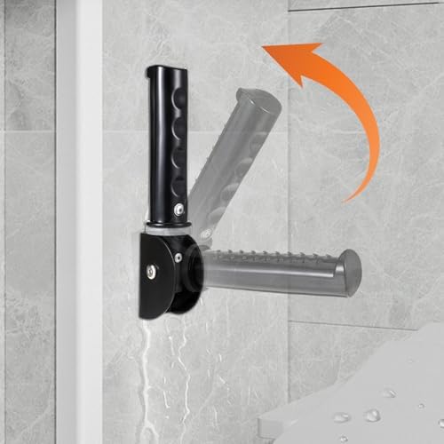 Grab Handle Entry Door Assist Grab Bars for Wall Foldable Mobility Handle for Elderly Seniors Safety Flip Up Handicap for Disabled Injured, Supports Up to 300lbs (Black)