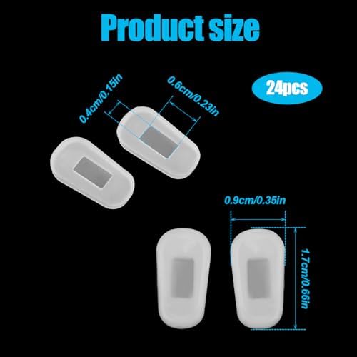 24 Pairs Silicone Nose Pads Covers Slip-on Eyeglasses Nose Bridge White Anti-Slip Bridge Pads Eyewear Protective for Eye Glasses Sunglasses Repair Kit