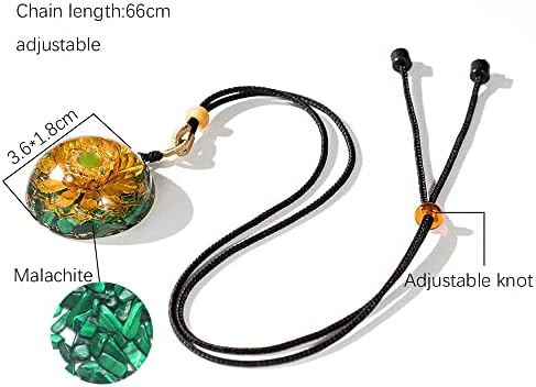 Da Piao Liang Orgonite Necklace With Malachite And Flower Of Life - Healing Crystals For Energy Protection And Meditation - Spiritual Pendant With Adjustable Cord
