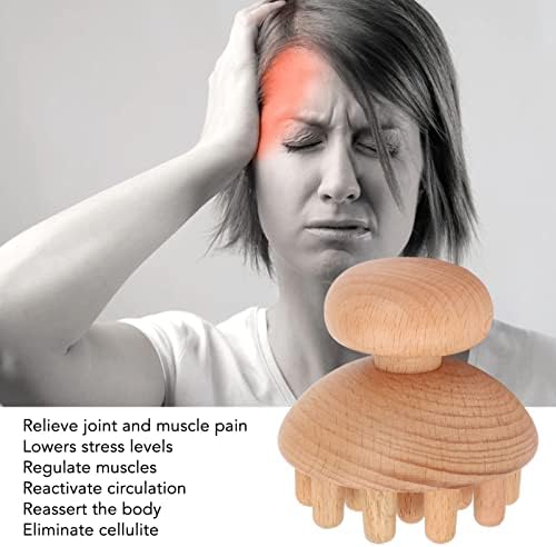 ANGGREK Wood Head Massager, Shape Manual Scalp Massagers Scalp Massage Tool Wooden Fingers Head Scratcher for Remove Headache and Head Body Relaxing