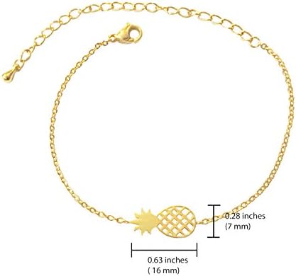 Altitude Boutique Pineapple Bracelet, Hawaii Bracelet Pendant Tropical Bracelet, Hawaii Jewelry (Silver, Gold, Rose Gold)