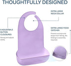 We&Life Silicone Adult Bib for Elderly, Men and Women - Washable With Food Catcher