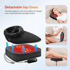 COMFIER Foot Massager with Heat, Electric Foot Warmer, Shiatsu Feet Massager Machine for Plantar Fasciitis,Neuropathy, 2-in-1 Foot & Back Massager, Foot Heater, for Women,Men