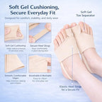 2-Pack Bunion Corrector for Women & Men, Big Toe Straightener with Splint & Pads, Instant Pain Relief & Hallux Valgus Support,All-Day Wear, Shoe-Friendly Comfort, Beige