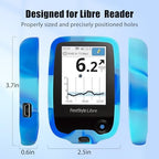 YOUSHARES Silicone Case for Libre 2 Reader with 20 Packs Beige Libre 2 Sensor Patches Waterproof, Anti-Drop Scratches Protective Case for Adhesive Patches Sensor (Blue & White)