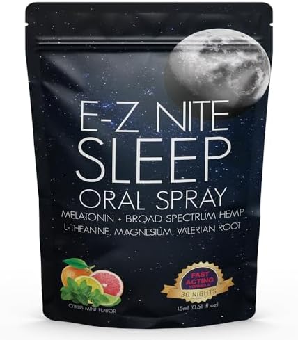 Hemp Sleep Spray with Melatonin L-Theanine Valerian Root Magnesium | Fast Acting Non-Habit Forming Non-GMO, Gluten Free, Natural Sleep Aid