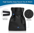 Outdoor Faucet Cover Socks for Winter Freeze Protection, 7.09" W x 9.06" H, Velcro Thickened Anti-Freeze Outdoor Tap Cover, Reusable Waterproof Insulated Spigot backflow Cover,Black, 2Pcs