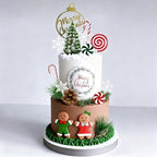 Merry Christmas Cake Topper Gingerbread Man Cake Decorations Candy Cane Pine Needle Snowflake for Christmas Theme New Year