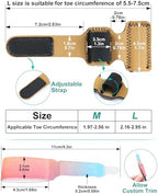 2Pcs Hammer Toe Straightener Broken Toe Splint with Removable Aluminum Plate and 2Pcs Fabric Wraps for Women & Men, Adjustable HammerToe Corrector for Curled & Bent Toe, Broken Support (Large)