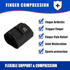 Finger Splint Trigger Finger Brace Adjustable Finger Sleeve Buddy Wraps Compression Finger Support Mallet Finger Support for Arthritis Pain Sport Injuries (Double, M)