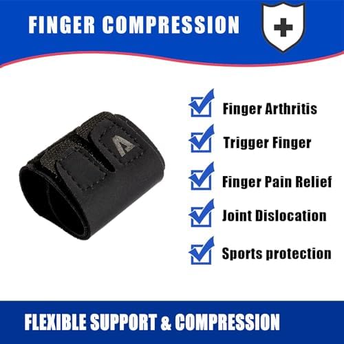Finger Splint Trigger Finger Brace Adjustable Finger Sleeve Buddy Wraps Compression Finger Support Mallet Finger Support for Arthritis Pain Sport Injuries (Double, M)