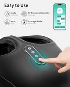 Nekteck Shiatsu Foot Massager Machine with Heat for Plantar Fasciitis, Neuropathy Pain, Remote APP Control, Deep Kneading, Air Compression, Gifts for Mom Her Him, Fits up to 13"