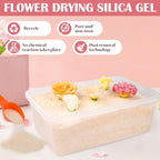 VOISEN Silica Gel Flower Drying, 10LBS Silica Gel for Drying Flowers,Color Indicating Flower Preservation Kit Contains Flowers Desiccant, Brush, Gloves, Plastic Box