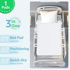 Incontinence Bed Pads Washable for Adults: Positioning Transfer Bed Pads Waterproof for Elderly with 8 Handles, Reusable Bed Underpads for Seniors & Bedridden Patients, Bedwet Kids, 34x52 Inch