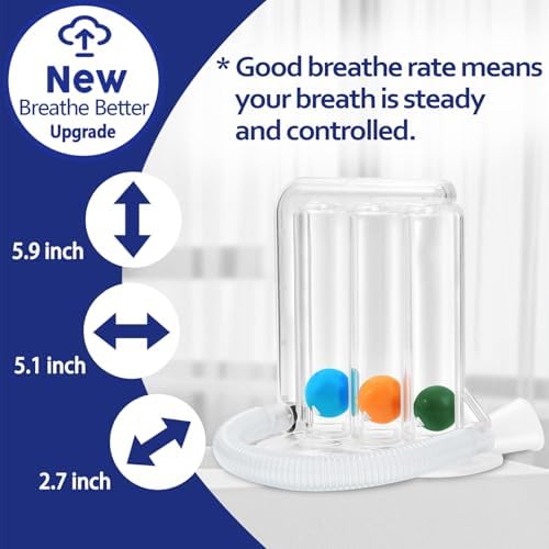 Breathing Exercise Device for Lungs, Exerciser, Non-Measuring - Breathing Trainer, 3‑Ball Design for Gentle Breathing Training & Recovery Support, Easy to Clean