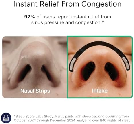 Intake Breathing — Magnetic Nasal Strips Starter Kit | Reusable Band + Tabs | Nasal Strips for Sleep, Snoring, Breathing & Sports | Stronger Lift Than Traditional Nose Strips | 4 Sizes, 15 Tabs, Black
