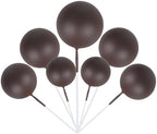 Rsstarxi 30 PCS Mini Balloons Cake Toppers - Foam Balls Insert Decorations for Baby Shower, Wedding Anniversary, Kids Birthday Party - Coffee