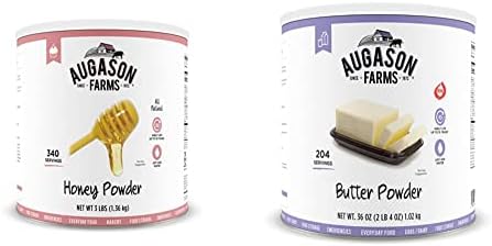 Augason Farms Honey Powder 3 lbs & Butter Powder 2 lbs 4 oz No. 10 Can