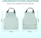 Leekalos 3 Pack Large Adult Bibs, Adjustable Reusable Waterproof Washable Dining Clothing Protector with Crumb Catcher