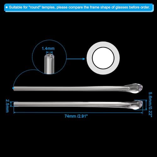PATIKIL Glasses End Tips, Eyeglass Anti Slip Ear Sock Pieces Tube Sleeve Soft for Round Thin Metal Eyeglass Legs-3