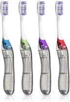 GUM Folding Orthodontic Travel Toothbrush, 125PQA, Compact Head + V-Trim, Professional Sample, Pack of 12