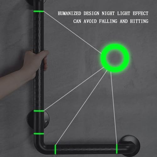 L-Shaped Shower Handrail,Stainless Steel Safety Handrail Support Rod,30-70cm Toilet Handle,Suitable for Elderly Disabled and Pregnant Women (Color : White, Size : 40cm)