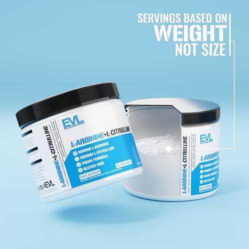 L Citrulline L Arginine Powder - Invigorating Nitric Oxide Powder with Ideal 1:1 Ratio L-Citrulline & L-Arginine 1000mg Each Per Serving for Enhanced Pumps Energy & Stamina (Unflavored, 75 Servings)