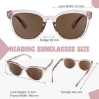 Reading Sunglasses for Women, Full Lens Cateye Sun Readers with Built-in Outdoor Readers Sunglasses UV400 Protection