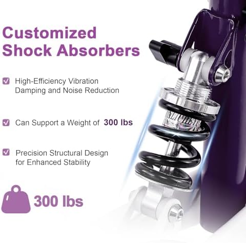 Steerable Knee Walker Deluxe Medical Scooter for Foot Injuries Compact Crutches, with Dual Rear on-Wheel Brake and Shock Absorption Under The Knee pad（Purple）