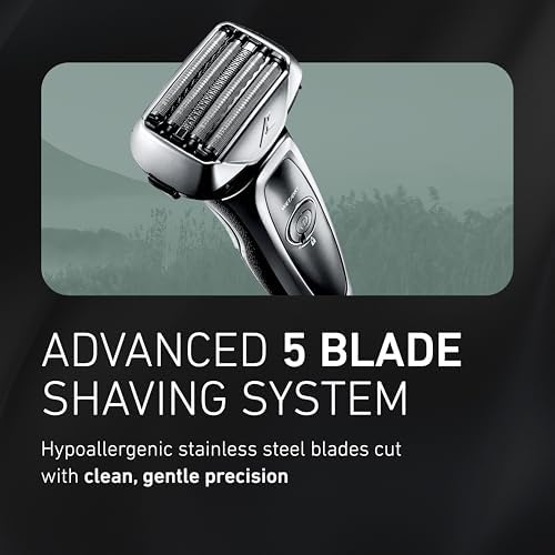 Panasonic ARC5 Electric Razor for Men with Pop-Up Trimmer, Wet/Dry 5-Blade Electric Shaver with Intelligent Shave Sensor and Multi-Flex Pivoting Head – ES-LV65-S (Silver)