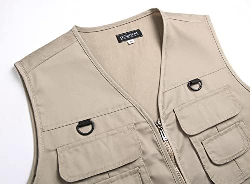 Men’s Fishing Vest Summer Outdoor Work Safari Travel Photo Vest with Multi Pockets