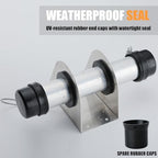 Waterproof Trailer Document Holder Aluminum Tube Trailer Registration Holder for Truck and Utility Trailers with Wires Attached Rubber End Caps, and Spare Caps (2 Pack)