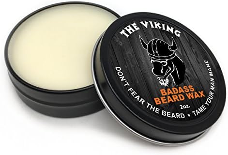 Badass Beard Care Beard Wax For Men - The Viking, 2 oz - Softens Beard Hair, Leaves Your Beard Looking and Feeling More Dense