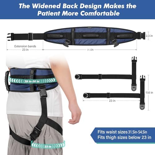 Very100 Gait Belt with Leg Loops & 5 Handles,Transfer Belt with Leg Straps,Gait Belts Transfer Belts for Seniors,Medical Nursing Gait Belt for Elderly,Patient,Pediatric,Handicap