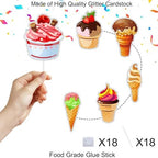 Ice Cream Cupcake Toppers 18-Piece Dessert Theme Happy Birthday Sweet Decorations, Kids Dessert Theme Party, Baby Shower, or Boys and Girls Birthday Party Decorations. SugarGera