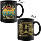 QUPT 50th Birthday Gifts for Women Men, 50th Birthday Gifts for Him, 1976 Birthday Gifts for Women Men, 50 Years Old Gifts, 1976 Birthday Gifts for Her Him, 50th Birthday Presents Coffee Mug