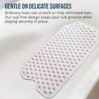 The Original Refinished Bathtub Mat - No Suction Cup Bath Mat, Designed for Textured and Refinished Bathtubs Made of Rubber Not Cheap Plastic, Great for Children and Elderly (White)