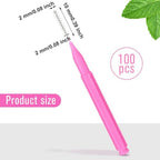 Patelai 100 Pieces Braces Brush for Cleaner Interdental Brush Toothpick Dental Tooth Flossing Head Oral Dental Hygiene Flosser Toothpick Cleaners Tooth Tool(Pink,Portable Size)