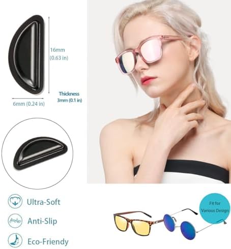 Eyeglass Nose Pads, Adhesive Anti-Slip Nose Pads, Soft Silicone Cushion for Glasses, Sunglasses