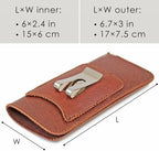 Orsus Soft Glasses Case with Belt Clip & Card Pocket, PU Leather Eyeglass Sunglasses Case Pouch Felt Lining