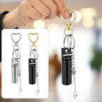 6pc Compact Keychain Pill Box, Mini Aluminum Alloy Medicine Organizer for Travel, Waterproof Metal Pill Holder for Camping and Outdoor Adventures (Black & White)