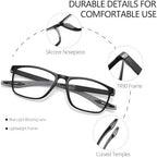 Reading Glasses for Men Sporty Design TR90 Blue Light Blocking Reader Comfortable and Flexible Lightweight +1.75