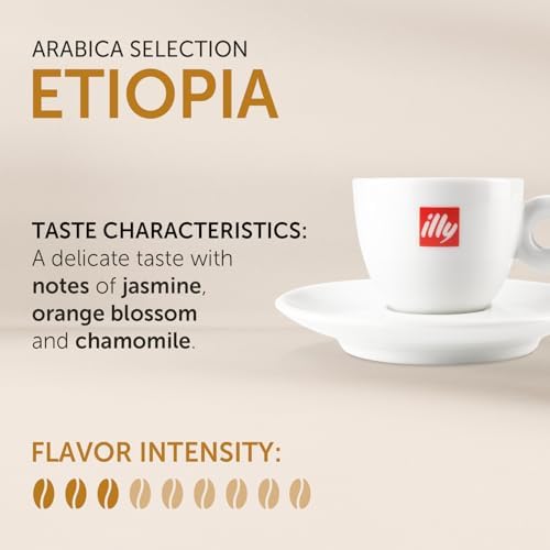 illy Coffee IperEspresso Capsules, Ethiopia Single Origin Medium Roast Coffee Pods, 100% Arabica, Premium Italian Blend, 18 Count, 1 Pack