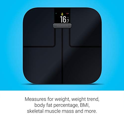 Garmin Index S2, Smart Scale with Wireless Connectivity, Measure Body Fat, Muscle, Bone Mass, Body Water% and More, Black (010-02294-02)