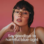 Gaoye Blue Light Blocking Glasses - Trending Round TR90 Frames, Metal Arms, UV400 Protection - Matching Soft Case