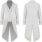 Men's Vintage Gothic Medieval Steampunk Long Tailcoat Jacket Victorian Frock Button Down Swallow Coat Uniform Costume