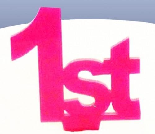 1st Celebration Cake Topper - Pink, 15 cm