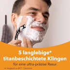 BIC Hybrid 5 Flex Refillable Men's Razor, 1 Weighted Handle and 10 Nano-Tech Titanium 5-Blade Refills with Precision Blade - Bundle of 1+10